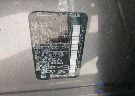 2025 Infiniti Qx55 Luxe Awd z USA, uszkodzony, nr VIN 3PCAJ5JR3SF100707